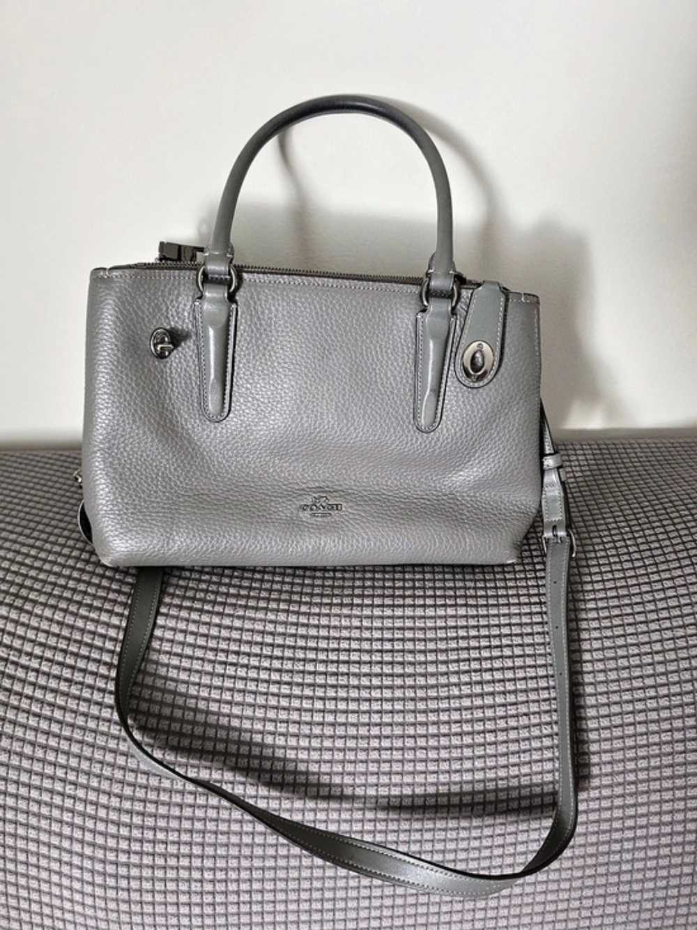 Coach Brooklyn 27 Carryall Gray Satchel Crossbody